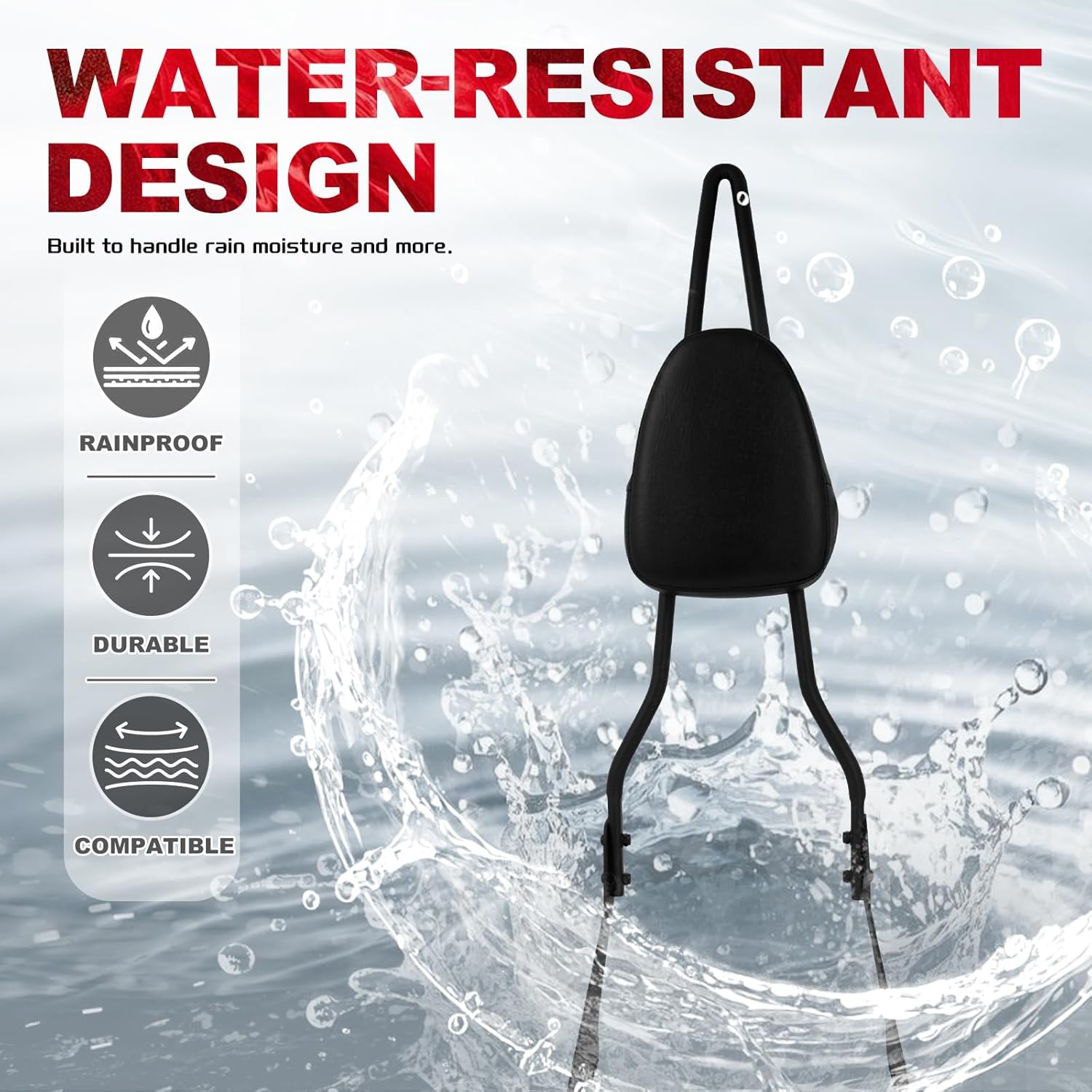 Motorcycle Detachable Rear Sissy Bar Backrest with PU Leather Passenger Cushion Pad Fit For Harley Sportster XL883 XL1200 48 SuperLow 2004–2022