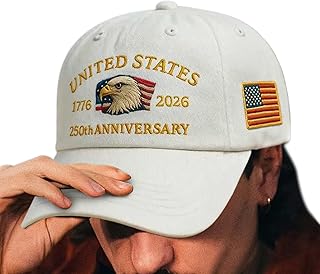 250周年記念キャップ | アジャスタブル250年イーグルアメリカキャップ | 男性用新奇衣料 | 誕生日祝い、ハイキング、旅行、海軍、キャンプ、草刈り、ガーデン、ビーチ用