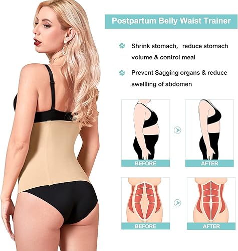 Miniatura 3 de LODAY Cinturón de recuperación posparto 2 en 1, las envolturas corporales funcionan para tensar la piel suelta
