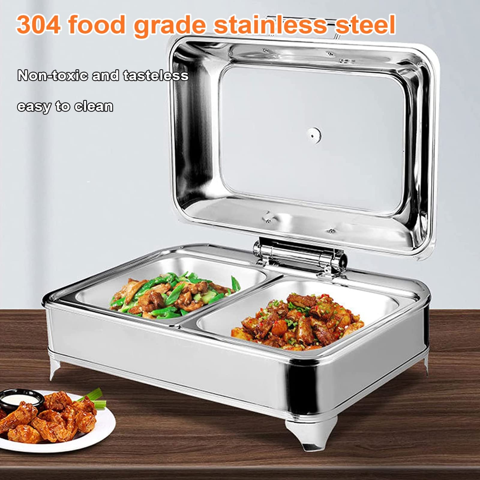 Calentador eléctrico de 9 litros con tapa, calentador de buffet para fiestas, bodas y banquetes, temperatura ajustable para servicios de catering y eventos