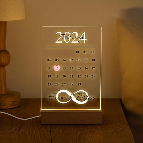 Miniatura 2 de Calendario personalizado con fecha y nombres, regalo para ella, regalo de aniversario para esposa, marido, parejas, regalos de regalo para esposa y