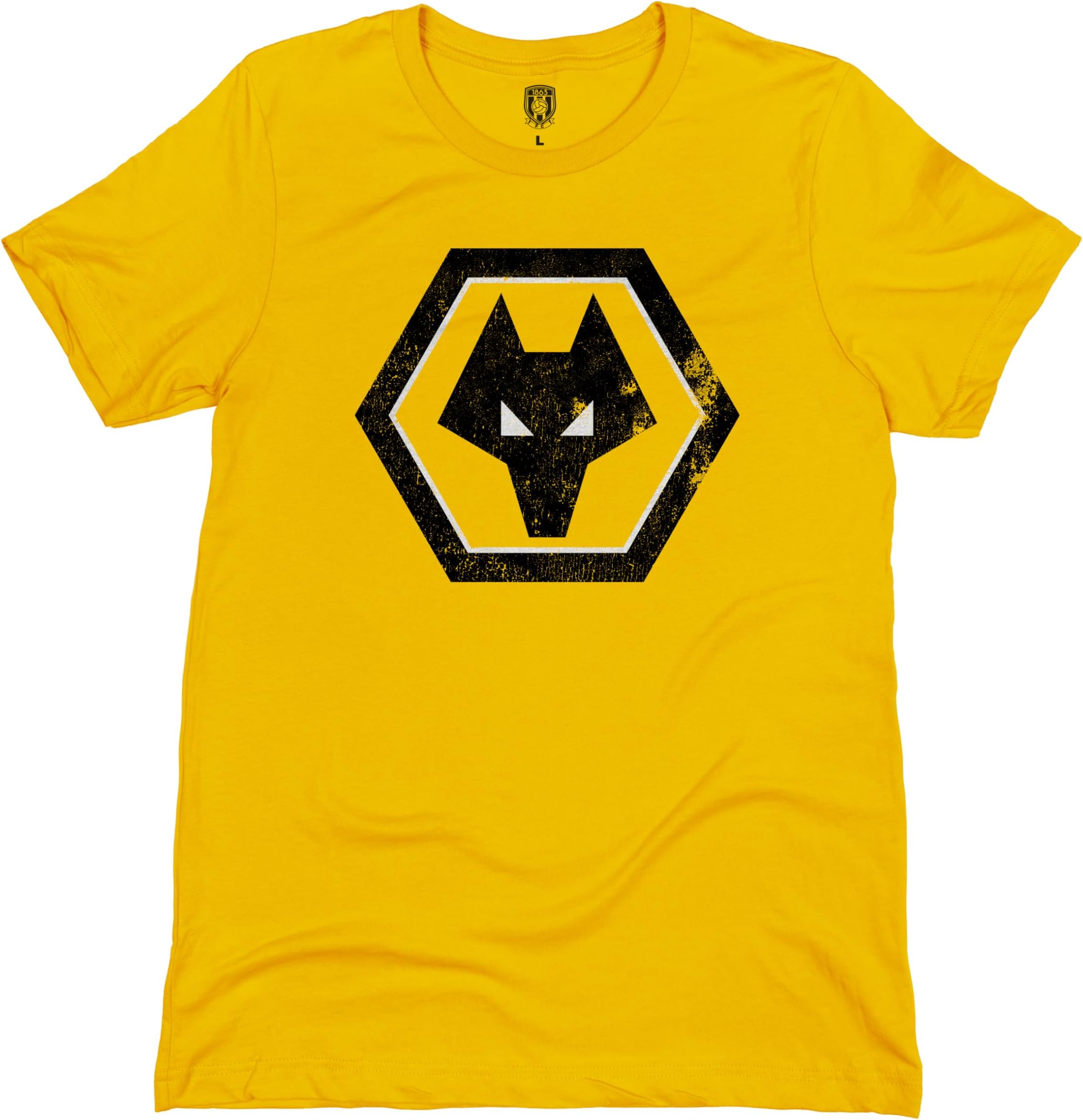 1863FCWolverhampton Wonderers FC Mono Badge Jersey Cotton T-Shirt - Gold