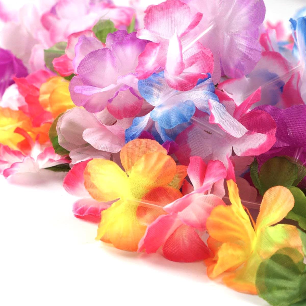 288 Pieces Hawaiian Leis Party Decorations, Hawaiian Flower Necklace Flowers Bracelets Headband, for Tropical Hawaiian Party Theme Beach Party Hawaiian Night Bar Beach Vacation