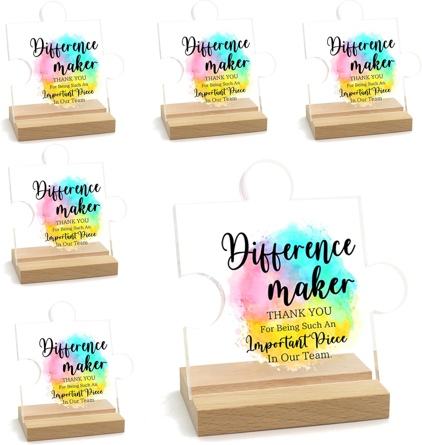 6 Pcs Thank You Gifts for Coworkers Inspirational Desk Decor Difference Maker Gift for Women Men Appreciation Gifts for Team Employee Boss Lady Staff Leader