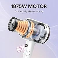 Vista 32 de Wavytalk Secador de pelo, secador de pelo iónico soplado para cabello rizado con difusor, secado rápido de 1875 W con tecnología de cerámica, 3