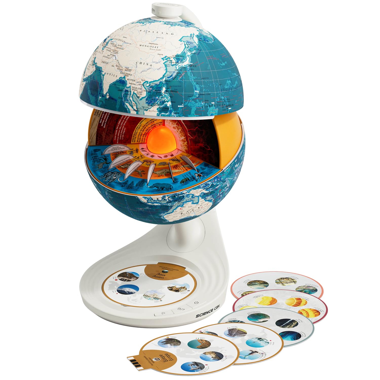 Science CAN DIE Erde (3D Modell DIE Erde, aufklappbarrer Globus, Lernspielzeug, ab 6 Jahren, Spielzeug für Kinder) 1602322024de0001, Blau, Grün, Gelb