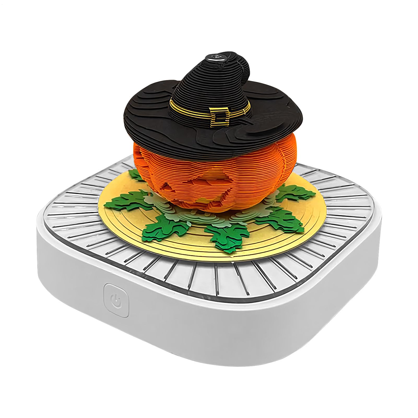 Calendario 3D 2026 de escritorio con memo pad de calabaza de Halloween y luz LED decorativa 8