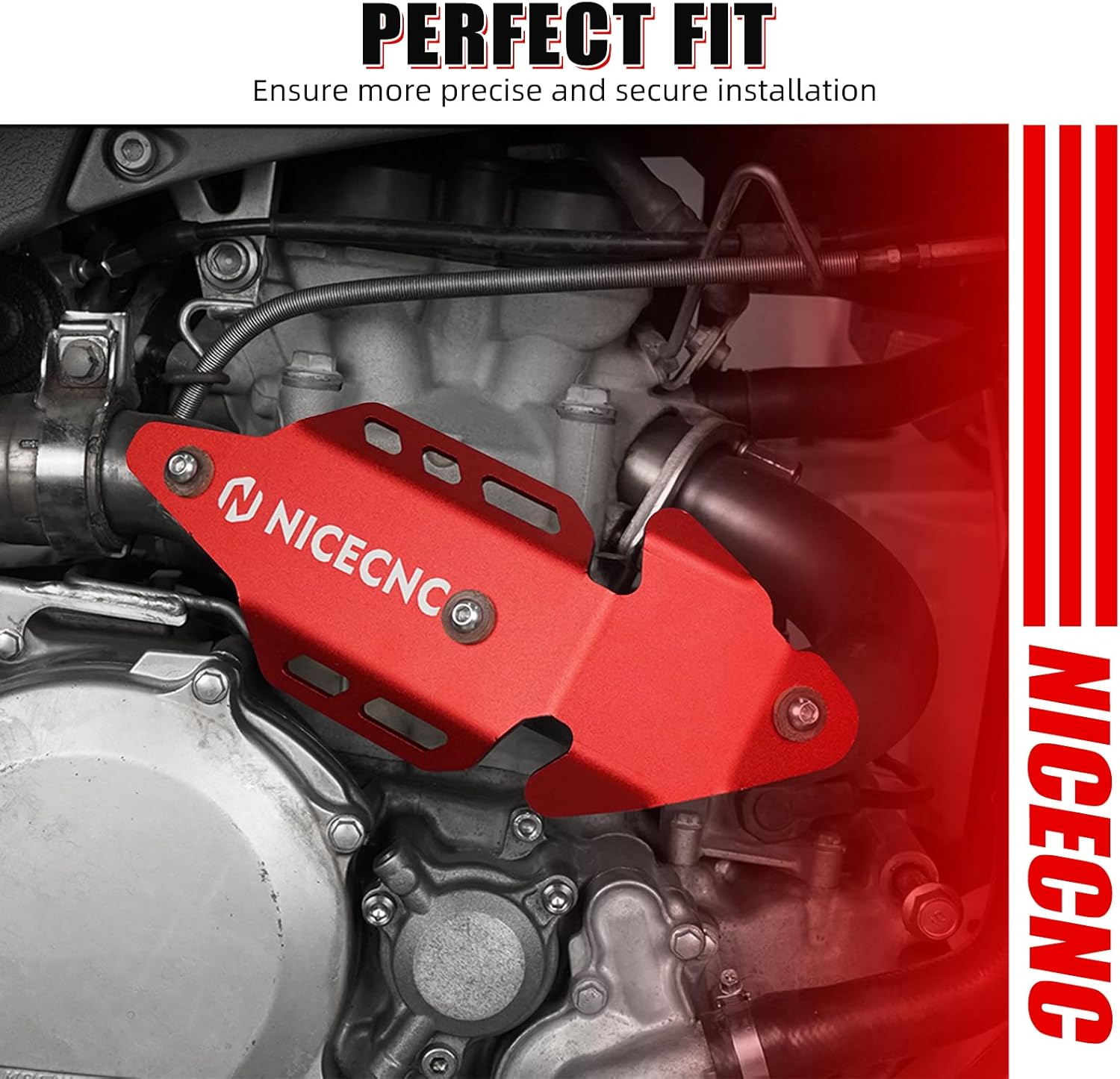 NICECNC Heat Shield Guard Protector Compatible with Yamaha YFZ450R 2009 2010 2011 2012 2013 2014 2015-2023, YFZ450RSE 2018 2019 2020 2021 2022 2023, YFZ450X 2010 2011 Red