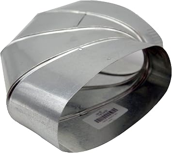 HVAC Premium Flat Oval Elbow | Vertical Elbow Transition | 6" Sheet Metal 90D Oval Vertical Duct Angle | Galvanized Duct is Compatible with Duct 6"