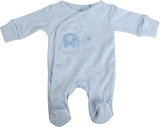 Ex- Baby,Clothing,Baby Boys 0-24m,Sleepwear & Robes,Sleepsuits Ex-Store Baby Boys 2020 Elephant Design Cotton Sleepsuit Blue