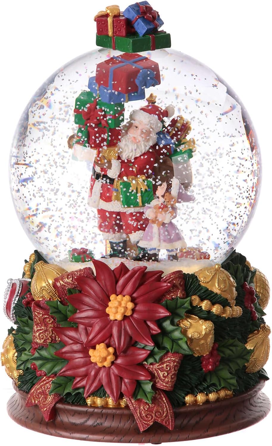 Santa snow globe glass Christmas music box girl gifts 25x15x15 cm Christmas stars