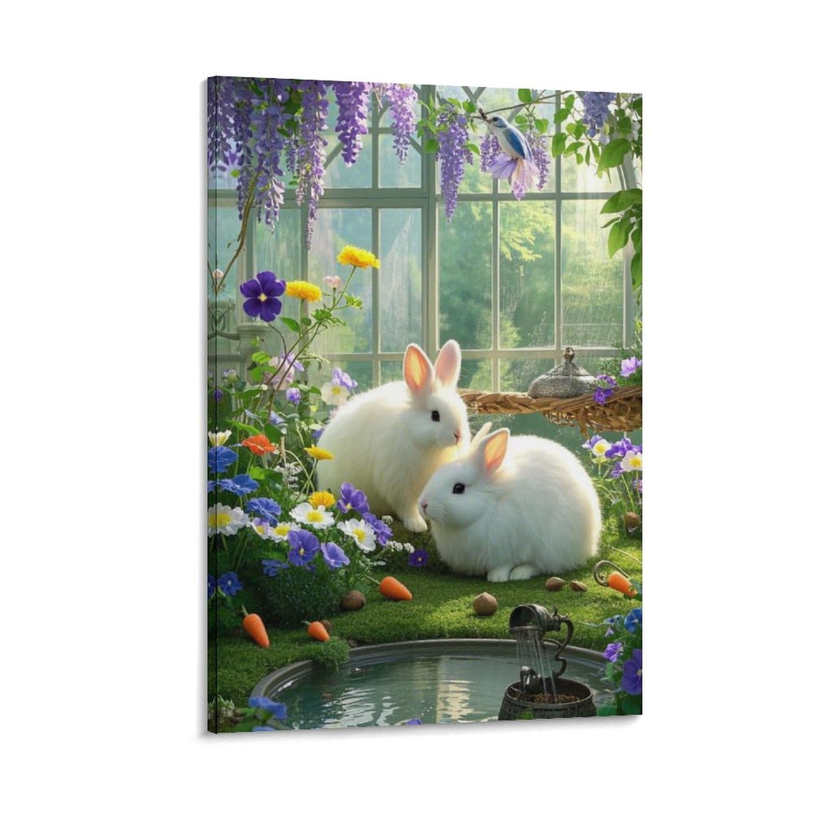 Impression sur toile Lapin Angora affiche murale 12x18inch - 6