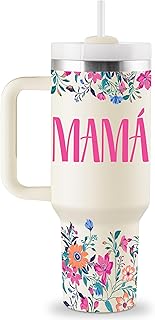 Regalos Para Mamá, regalos para mama dia de las madres, Vaso térmico de viaje de 40 oz con tapa y pajita