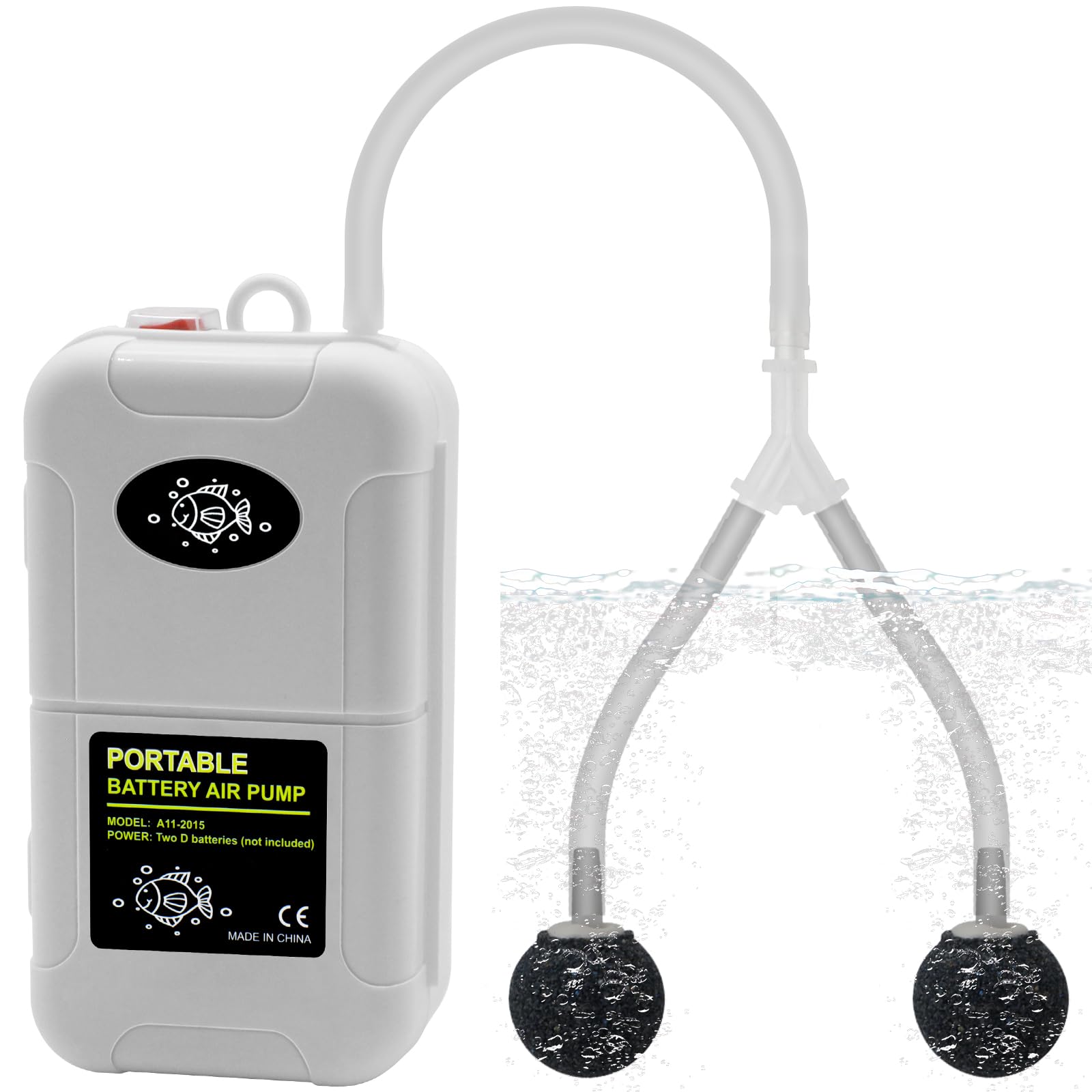 Small Aerator for Fish 6 Gallons/19GPH-35GPH,Aerator for Bait Bucket,Adjustable USB Air Pump,Quiet Voice,with Car Cigarette Lighter, Suitable for