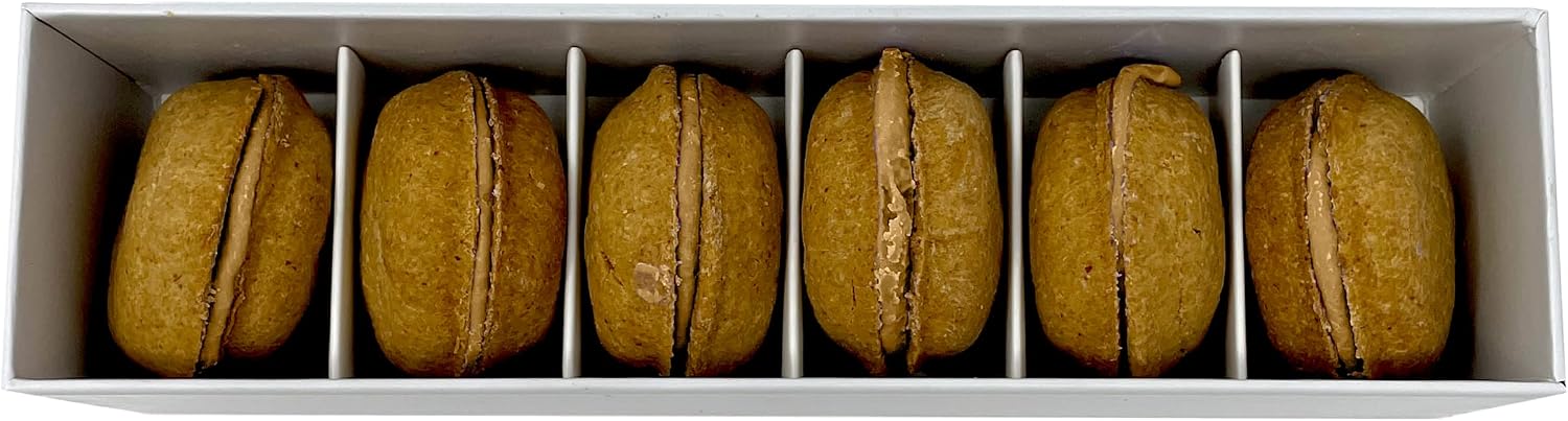 Bonne et Filou Luxury Handmade Gourmet Peanut Butter Dog Macarons Treats (3x6 Pack) and Advent Calendar 2022-24 Hand Designed Luxury Dog Treats with Dog Macarons, Truffles & Bone Cookies