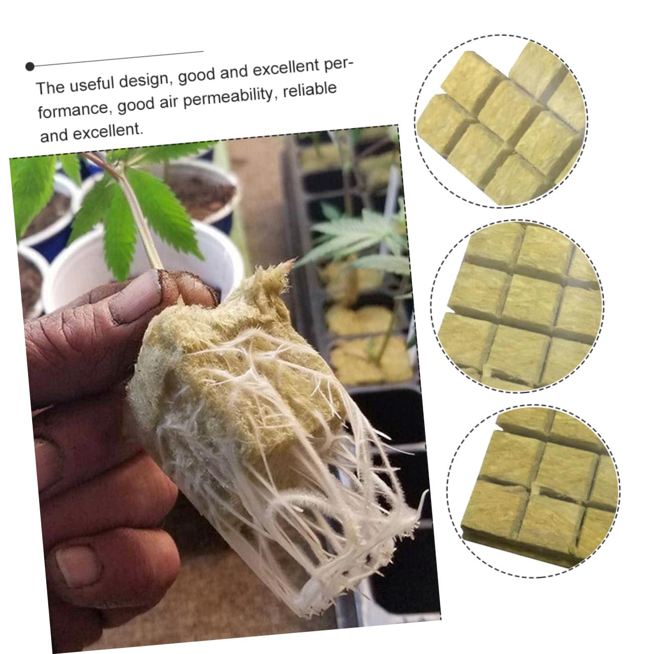 GALPADA Pastilles De Culture Hydroponique Cubes 25x25x40 Mm pour Semis Intérieur Et Balcon, Substrat sans Terre Haute Rétention d'eau, 100 Unités pour Jardinage Hors Sol