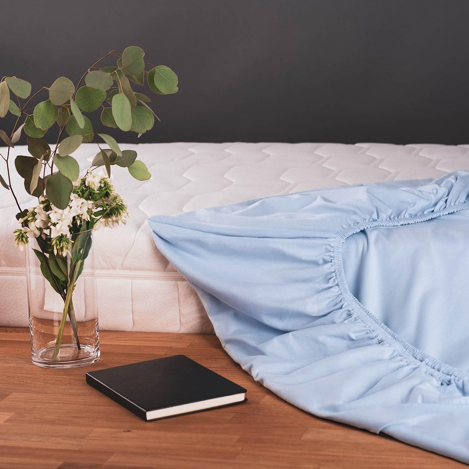 Lenzuolo Con Angoli Singolo 90x200 Cm - Cotone 150g/m&sup2;, Fino A 25 Cm Spessore | Celeste, Certificato OEKO-TEX