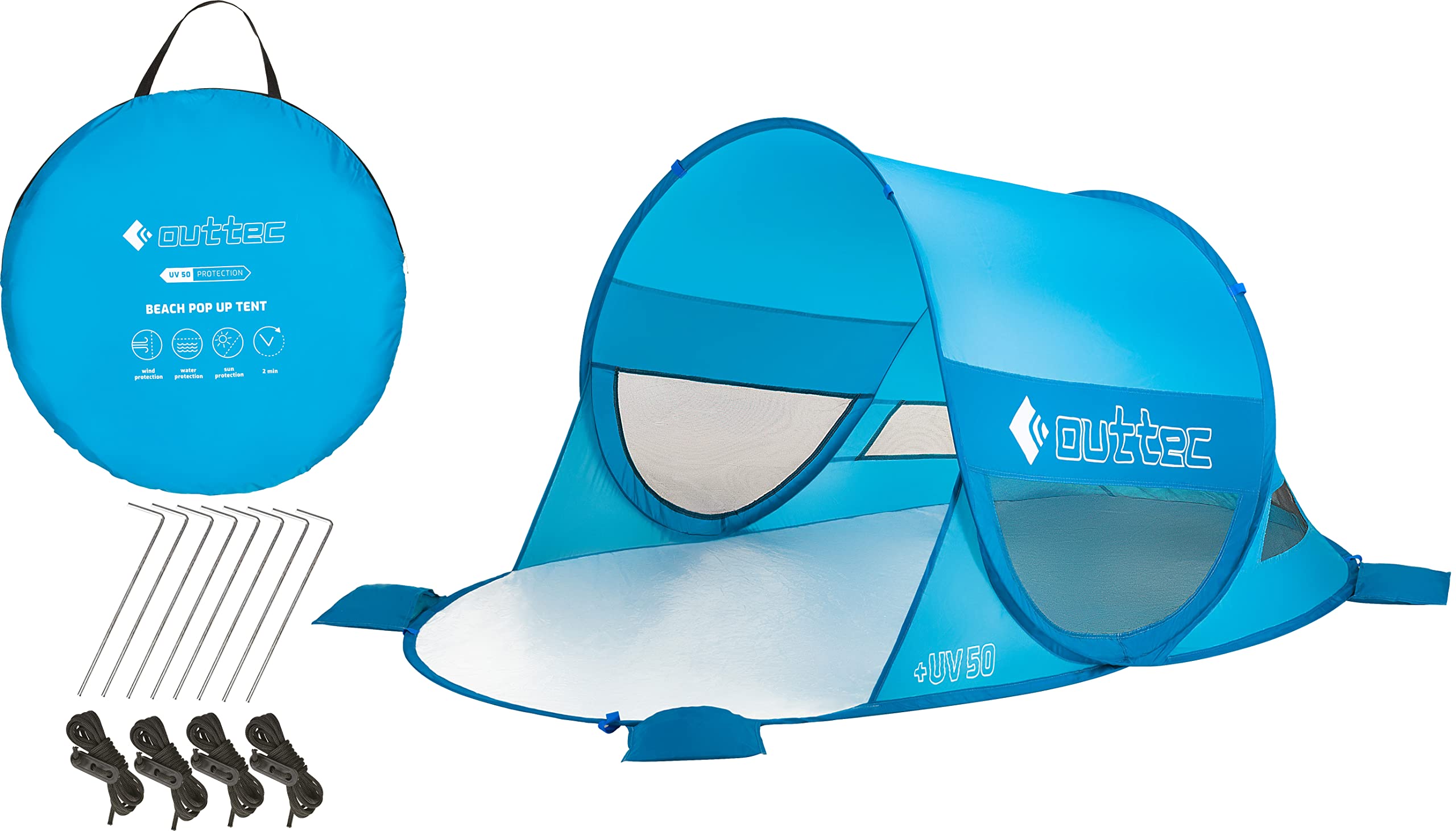 Tente Plage Portable Parasol UPF 50+ - Protection Solaire, Neuve, Couleur Verte