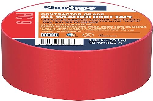 Shurtape PC 009 Contratista Grado, Cinta adhesiva de tela coextruida, para embalaje, sellado, reparación, impermeabilización y sujeción de láminas
