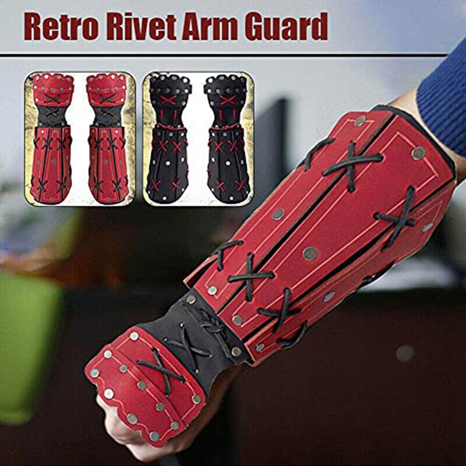 Mittelalter Samurai Leder Rüstung Armschiene Bogenschießen Armschutz Ritter Stulpen Armband