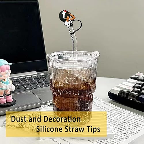 Miniatura 3 de 6 fundas de pajita, cubiertas de silicona para pajillas, tapas de paja para vasos, puntas de popote a prueba de salpicaduras, reutilizables, a