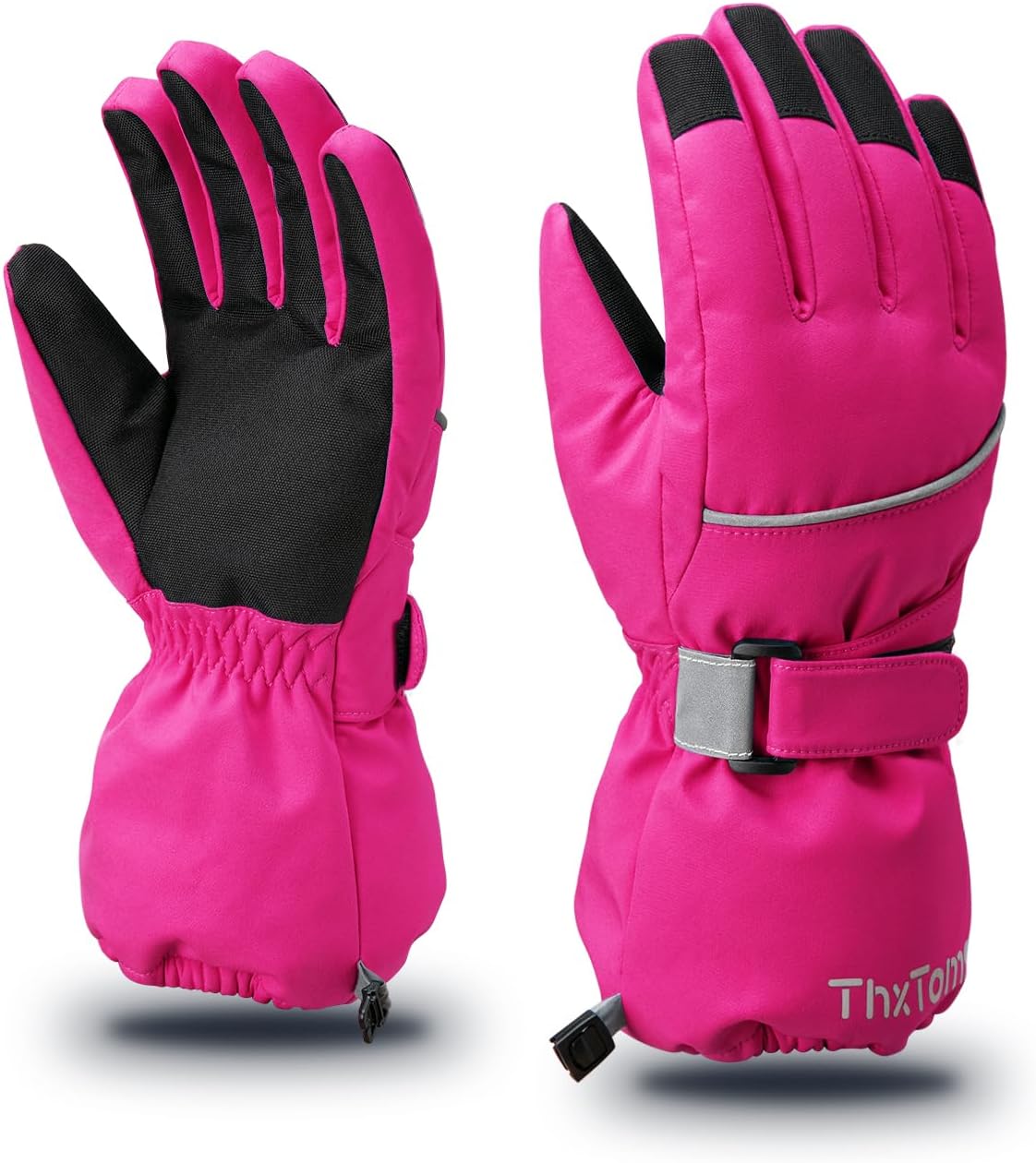 ThxToms Kids Warm Gloves Winter Waterproof Snow Gloves for Ourdoor Sports Snowboard, Toddler Bulky Ski Gloves for Boys Girls 3-14 Years Old