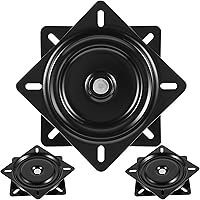 Vista 1 de Taburete de bar giratorio de 3 piezas de 6-1/4 pulgadas, placa de montaje de base giratoria de asiento resistente para taburete y silla, color negro