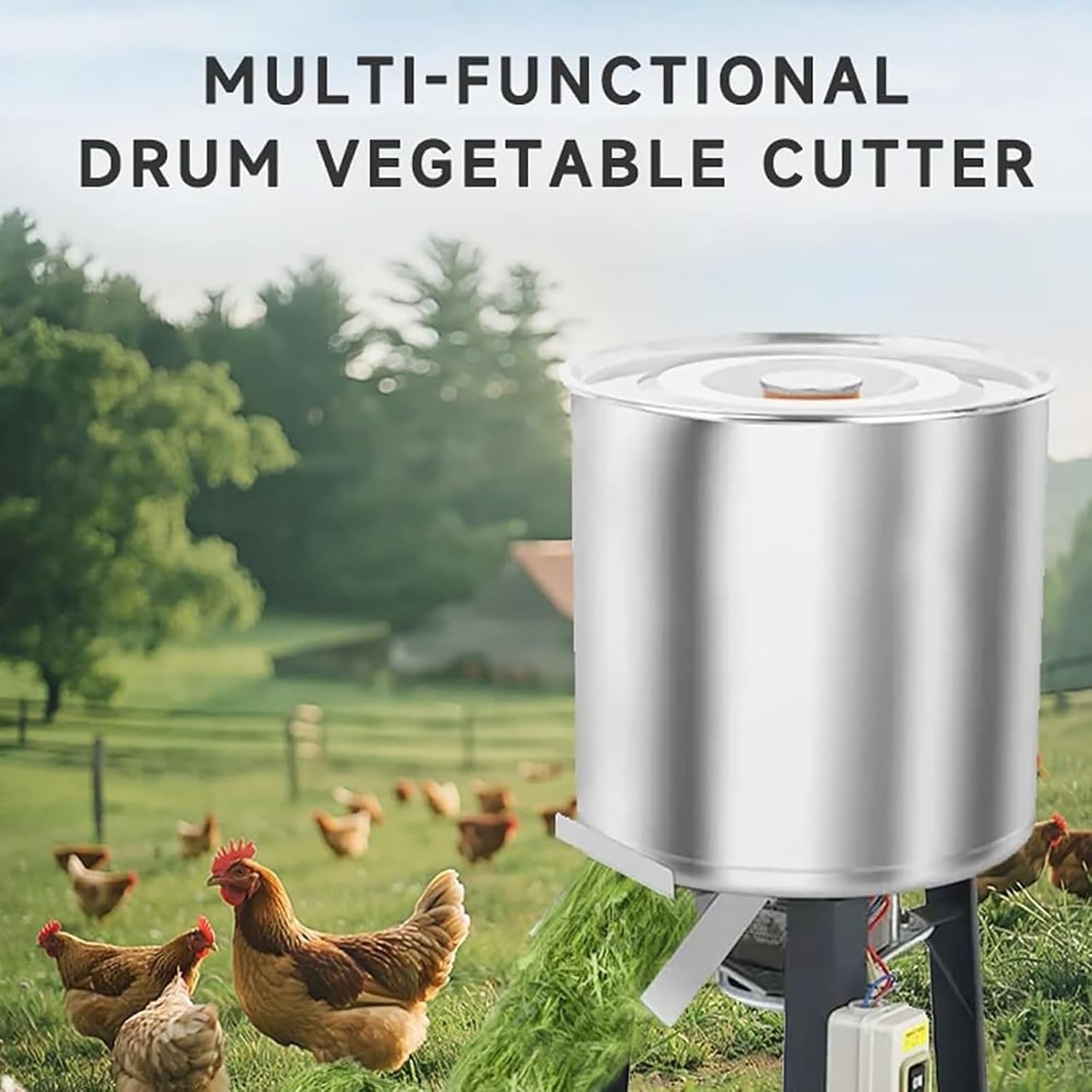 Robot culinaire hachoir à légumes en acier inoxydable avec 4 lames pour trancher et hacher les aliments des animaux de la ferme