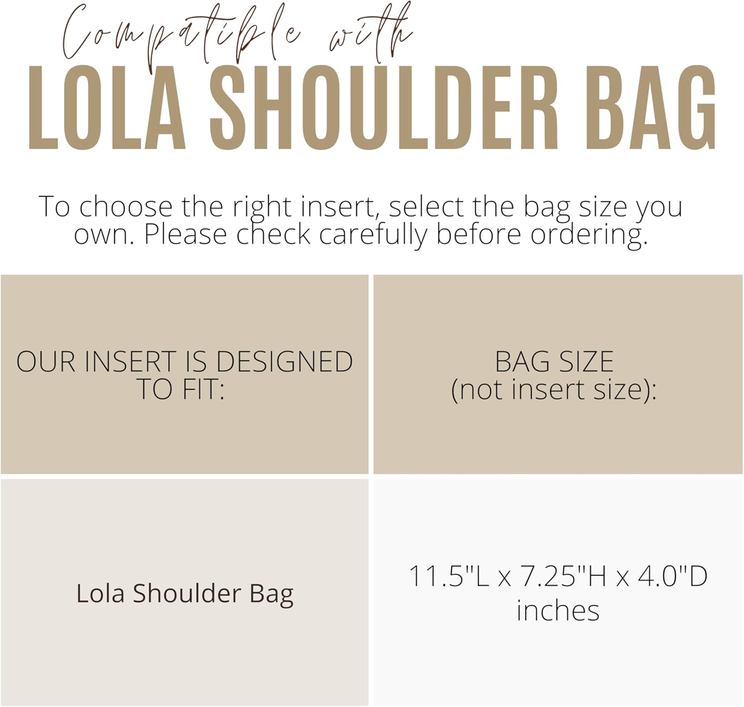 Divitize Luxe Silk Purse Organizer compatible with Coach Lola Shoulder Bag Insert — Perfect Fit, 1:1 Tapered Shape, +24 Colors, Premium Quality No Bulky Effect (Black, for Lola Shoulder Bag)