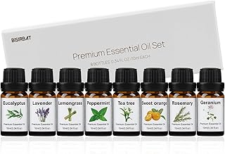 Essential Oils Set - Top 8 Natural Pure Essential Oils for Diffuser for Home, Air Freshening, Humidifiers - Aromatherapy Oils for Massage, Candle&Soap Making, Laundry - Scented Oil Set (10ml)
