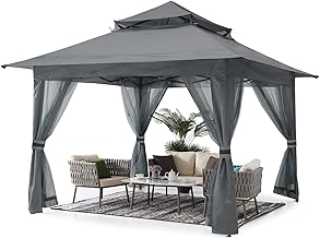 ABCCANOPY Pop Up Gazebo 13x13 - Outdoor Canopy Tent with Mosquito Netting for Patio Garden Backyard(Gray)