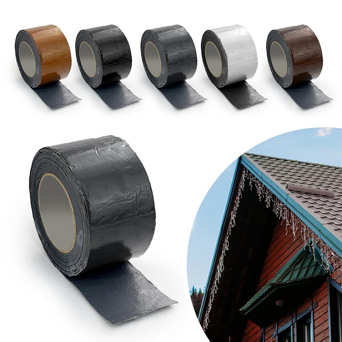 DQ-PP Dachdeckerband 100mm | 2 Rollen (20 Meter) | Farbe Anthrazit | Abdichtband | Reparaturband | selbstklebendes | Dachband | Deckerband | Band | Dachreparaturband