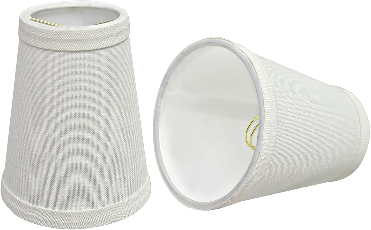 Aspen Creative 32652-2B, Empire Clip-On Chandelier Lamp Shade, White, 2 1/2" Top x 4" Bottom x 5" Slant Height, Set of 2