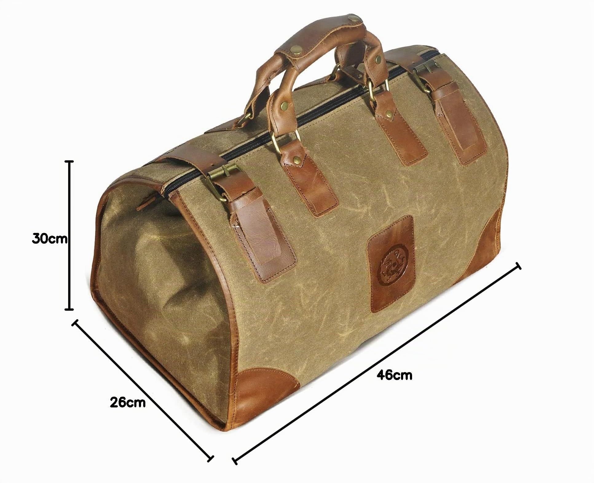 Lona Impermeable + Cuero -Maletas de Viaje -Bolsos- Bolsa de Equipaje -Maleta -Fin de Semana -Bolsa de pernoctación -para Hombres fb8151