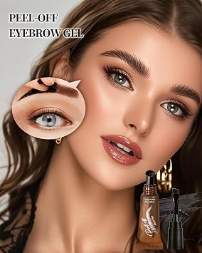 Eye Brow Gel Kit,Waterproof Brown Eyebrow Stain Tint Peel Off for Women