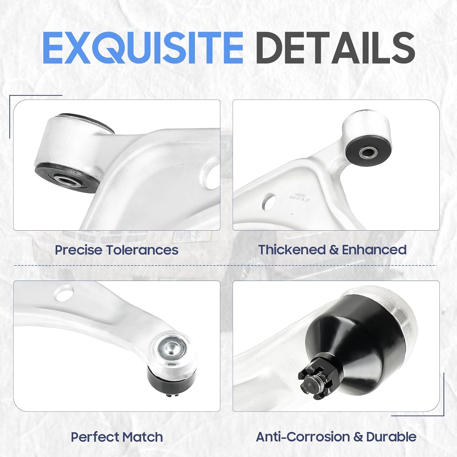 Front Lower Control Arms w/Ball Joints Sway Bar End Links Tie Rod Ends Suspension Kit for 2002-2006 Nissan Altima, 2004-2008 Nissan Maxima (8PCs)