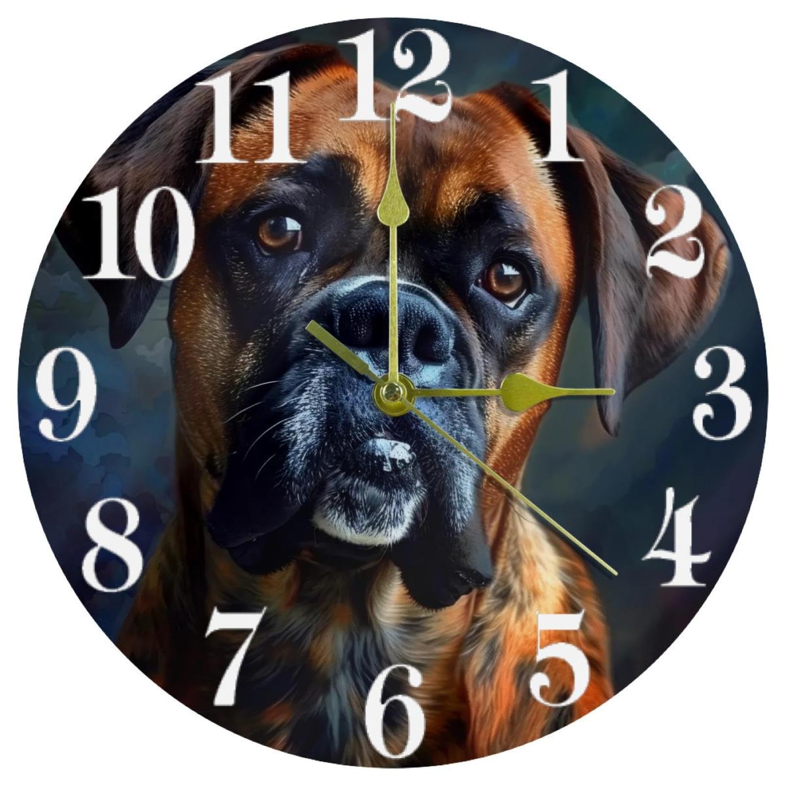 Horloge murale silencieuse à quartz sans tic-tac ronde Boxer pour un calme absolu