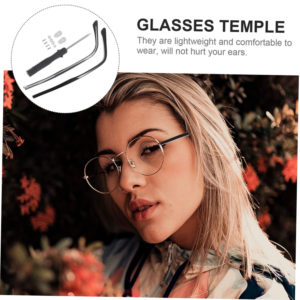 Ipetboom 6 Sets Nonslip Glasses Arms Replacement Kit Eyeglass Repair Parts Temple Arms for Sunglasses