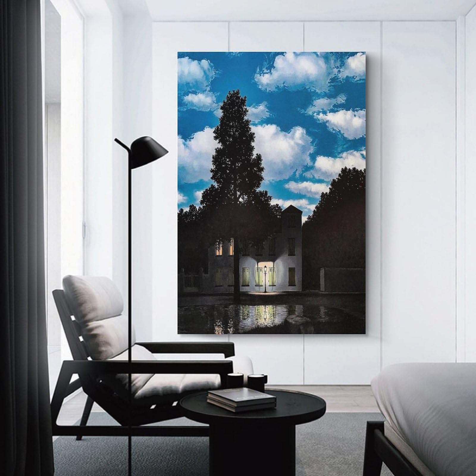 額装済/光の帝国1950/ルネ マグリット/アート/ポスター/インテリア ルネ・マグリット 光の帝国 アート絵画ポスター2 壁飾り キャンバス