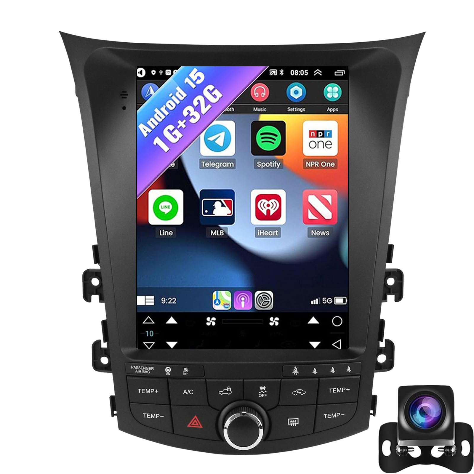 Keoaiob Android Car Radio For Hyu-ndai I30 Elantra GT 2011-2017, 9.7 Inch Touch Screen Android 15 Car Stereo Carplay/Android Auto/GPS/Wifi/SWC/Bluetooth/FM RDS + Backup Camera(Color:8-Core 6+128G)