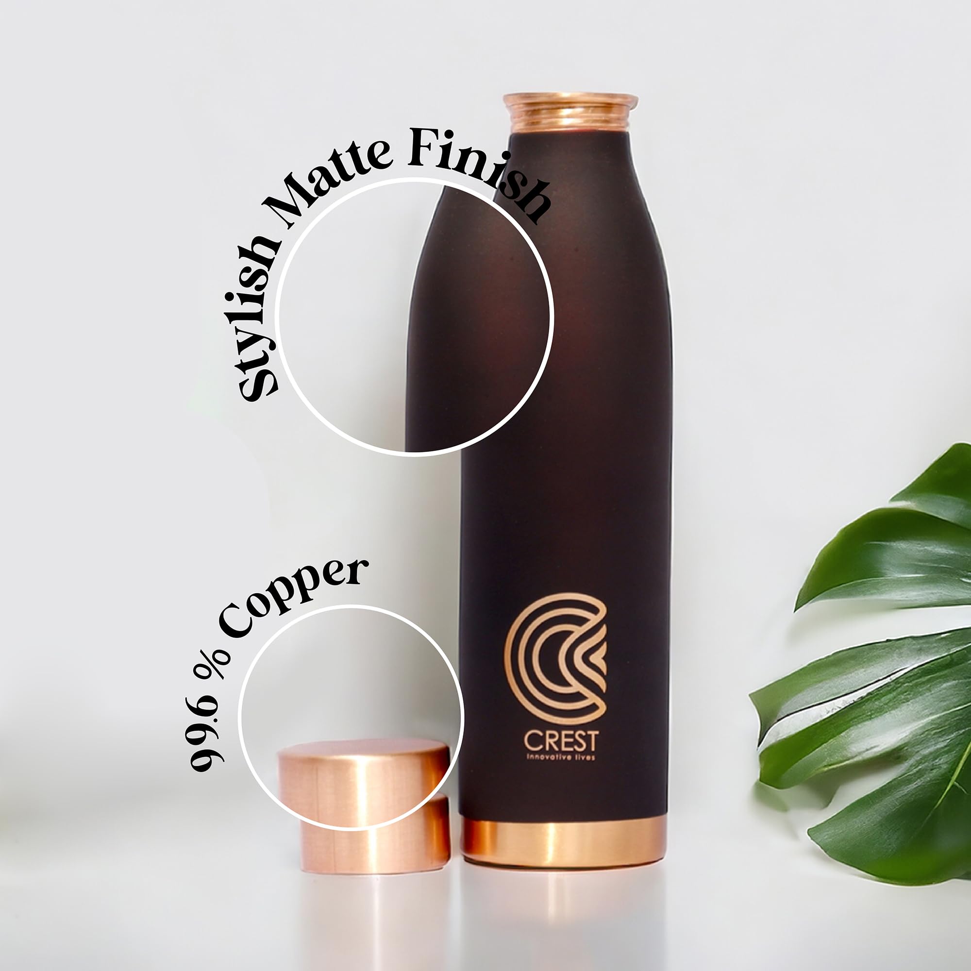 Pure Copper Water Bottle - 1L - Healthy Hydration -3