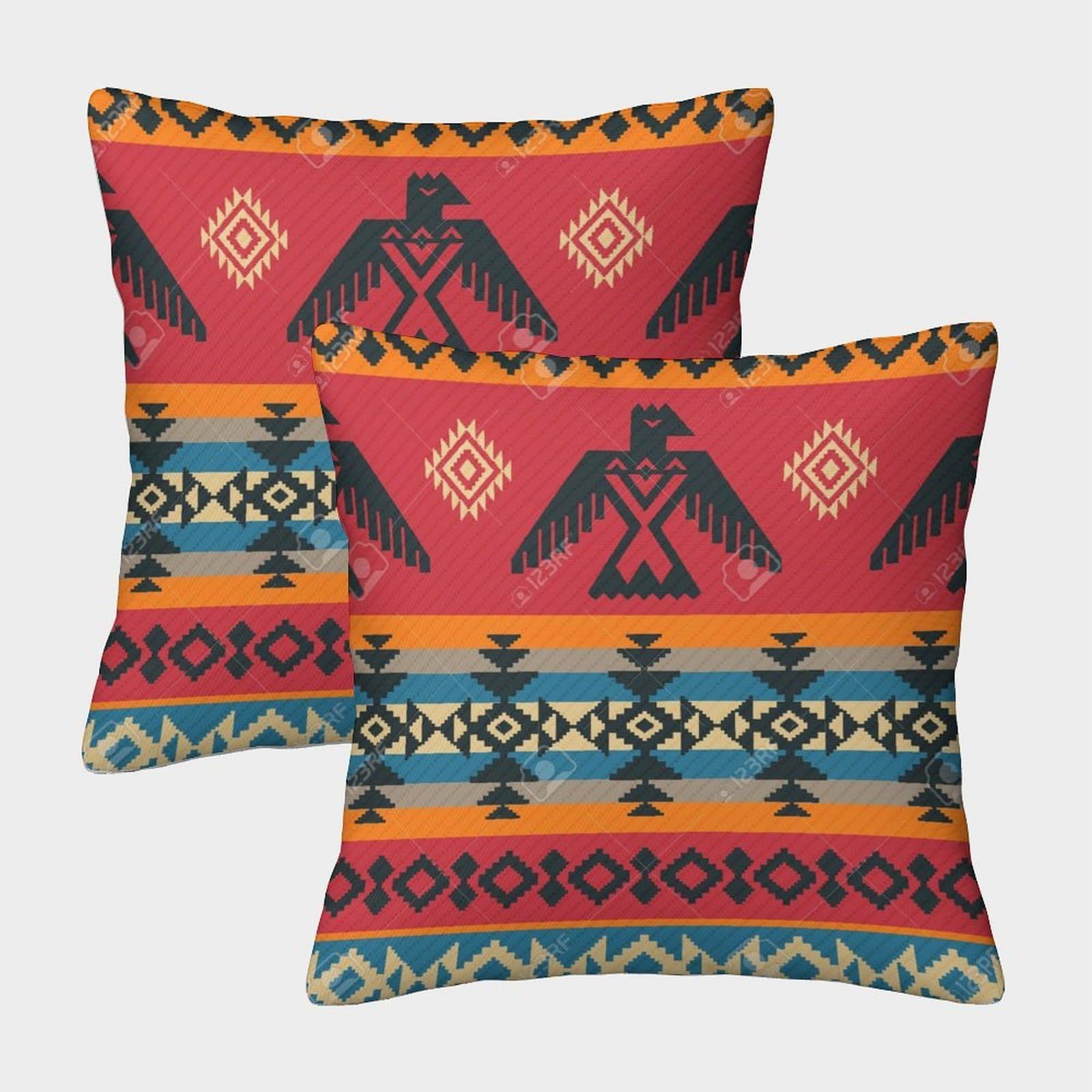 kaiyun 2 Pack Native American, Geometric Eagle Pillow Case Home Decoration Sofa Cushion Cover 50x50cm