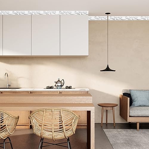 Miniatura 8 de Duzzy Moldura para pared, 16.4 pies, autoadhesiva, flexible, para despegar y pegar, moldura de techo adecuada para borde de espejo, pared de fondo