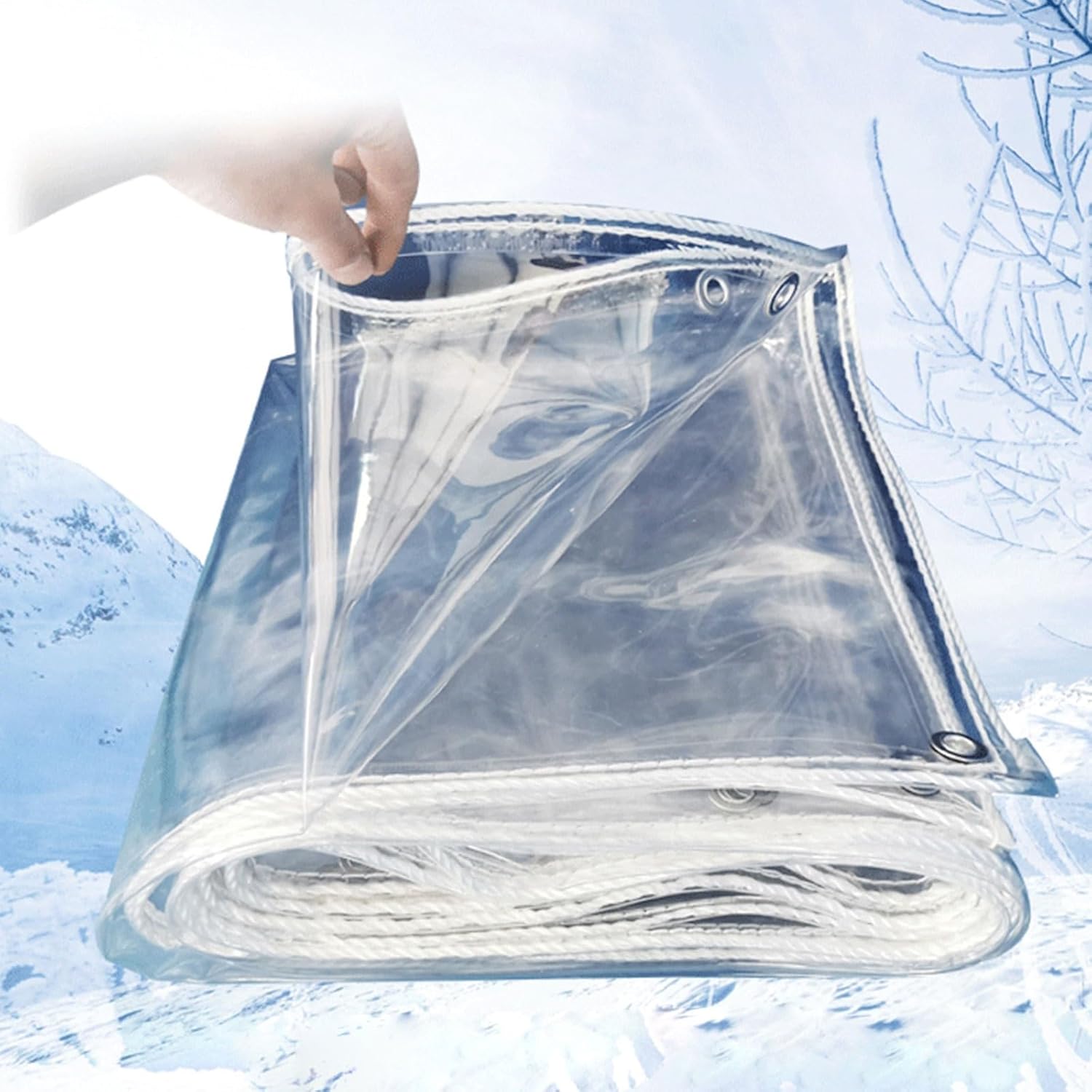 Clear Tarps Heavy Duty Waterproof, Enclosure with Grommets and Reinforced Edges, for Patio Outdoor Porch Greenhouse Chicken Coop Garden(4x8ft(1.2x2.4m))