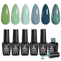 Vista 23 de Beetles - Juego de esmaltes de uñas de gel Jelly de 6 colores, tonos nude, rosa, marrón, con brillo y efecto de glitter, kit de esmaltes de gel