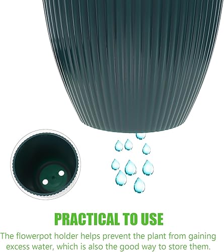 Miniatura 5 de EXCEART 4 macetas de plástico con agujeros de drenaje y bandeja, macetas de interior de colores surtidos para suculentas, plantas pequeñas,