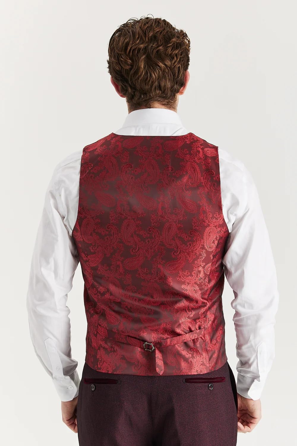 SIRRI Completo da Uomo su Misura Glen Check in Stile Tweed, 3 Pezzi, Venduto separatamente, per Matrimoni e Lavoro