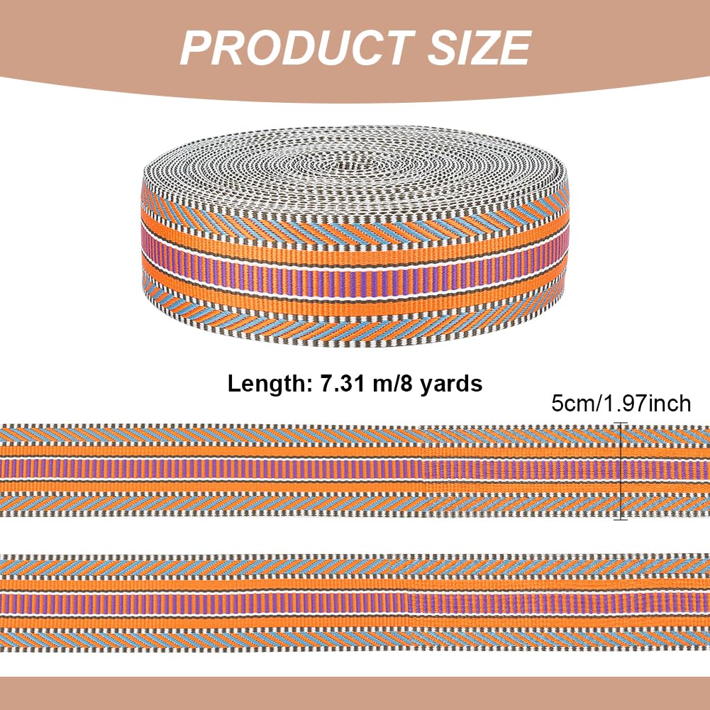 ANATTASOUL Nylon Webbing 5CM -8 Yards Jacquard Cotton Webbing -Straps Seat Belt Ribbon Polyester Webbing for Crafts Pet Collars Leash Backpack Strap Belt