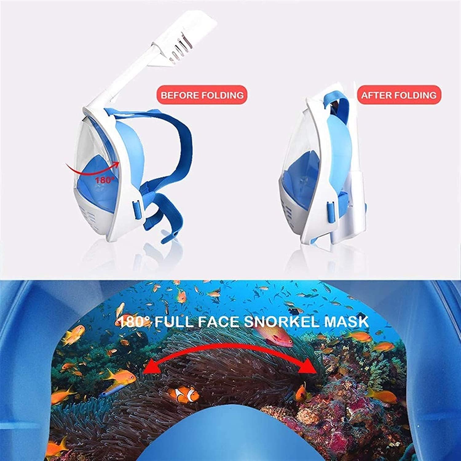 Diving Underwater Scuba Anti Fog Full Face Diving Snorkeling Respiratory Safe Waterproof Swimming Equipment for Adult Youth