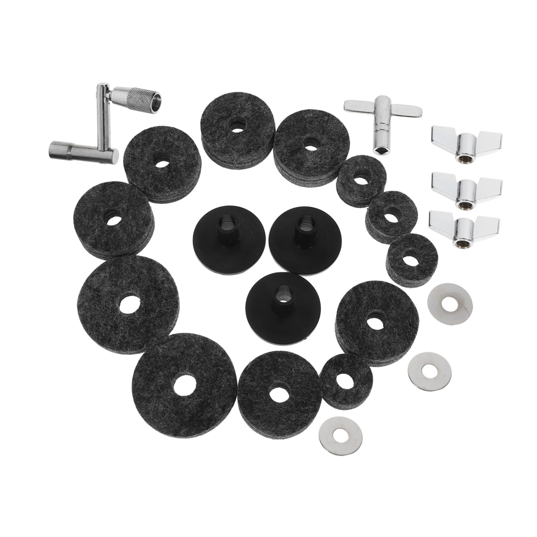 HANABASS Drum Kit Accessory 23-piece Cymbal Accessory Set Drum Felt Pad Kit Cymbal Stand Pads Felt Replacement Non-slip